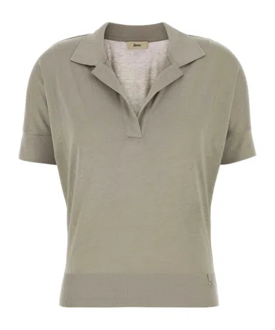 HERNO HERNO V-NECK FINE-KNIT T-SHIRT