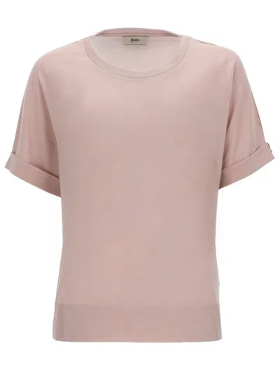 Herno Cotton Blend T Shirt In Pink