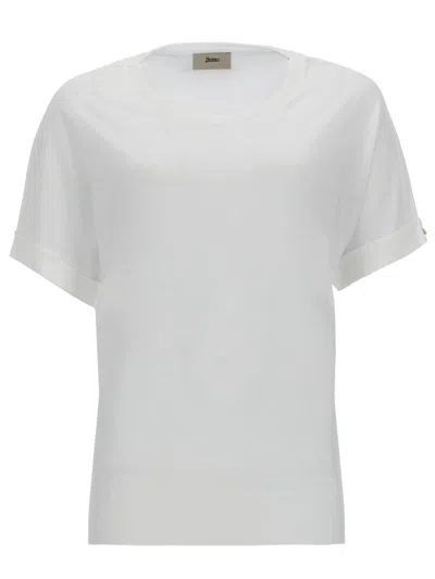 Herno Bianco Lyocell Cotton T-shirt In Gray