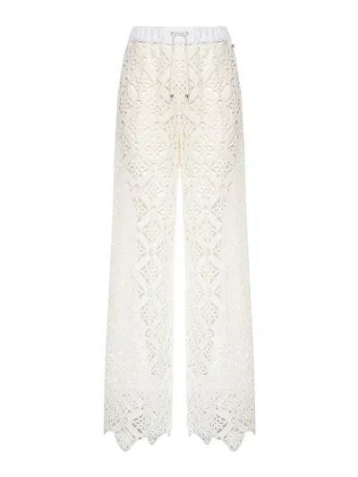 Herno Cotton Blend Trousers In White