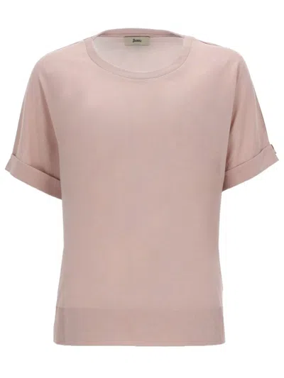 Herno Cotton Blend T-shirt In Pink