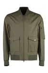 Herno Bomber Jacket In Light Cotton Stretch In Green