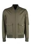 Herno Bomber Jacket In Light Cotton Stretch In Green