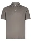 Herno Three-button Polo Shirt In Taupe Grey Cotton In Neutral