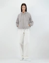 Herno Cotton Cashmere Rain Bomber Jacket In Pearl