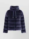 Herno Cotton Chenille-effect Down Jacket In Blue