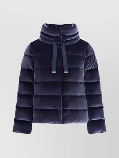Herno Cotton Chenille-effect Down Jacket In Blue