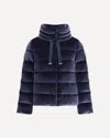 Herno Cotton Chenille-effect Down Jacket In Blue
