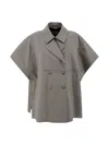 Herno Double-breasted Hooded Trench Coat In Dove Grey