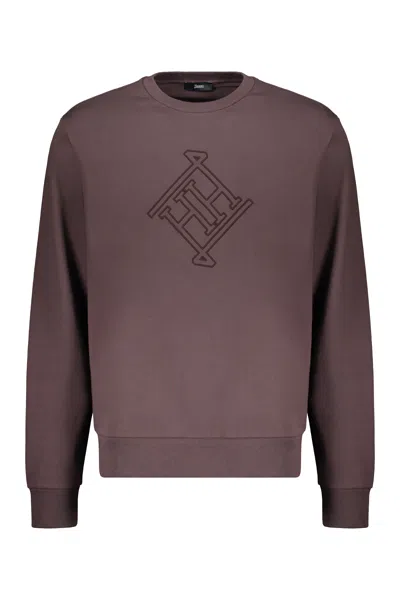 Herno Cotton Crew-neck Sweatshirt In Neutral