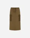 Herno Skirt In Cotton Feel And Nylon Chamonix In Brown