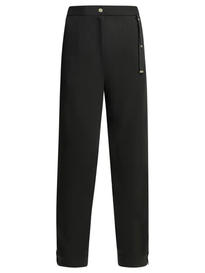 Herno Logo-plaque Straight-leg Trousers In Black