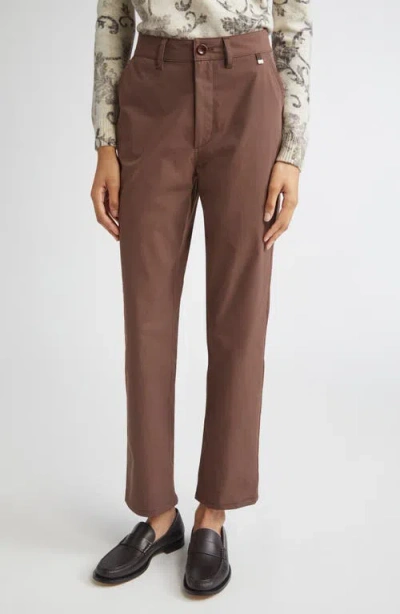 Herno Cotton Feel Five-pocket Pants In Brown