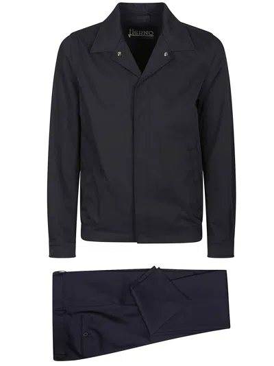 Herno Cotton Feel Shirt Jacket In Blu