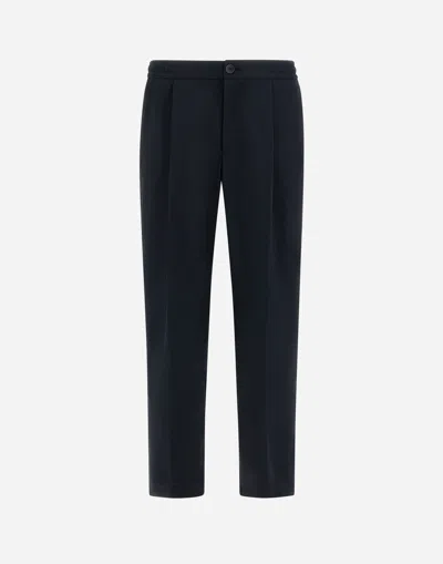 Herno Cotton Feel Trousers In Black