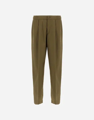 Herno Cotton Feel Trousers In Green
