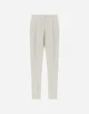 Herno Cotton Feel Trousers With Drawstring In White