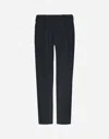 Herno Cotton Feel Trousers With Drawstring In Blu Navy