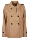 Herno Cotton Gabardine Trench Coat With Hood