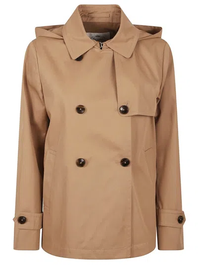 Herno Cotton Gabardine Trench Coat With Hood