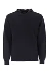Herno Resort Double Cotton Knit And Nylon Hoodie In Blue
