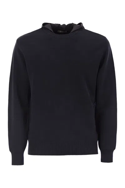 HERNO HERNO COTTON HOODED RIBBED