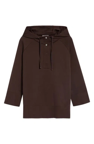 Herno Cotton Jersey Hooded Pullover In Brown