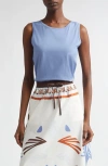 Herno Cotton Jersey Shell In Blue