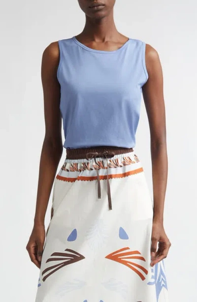 Herno Cotton Jersey Shell In Blue