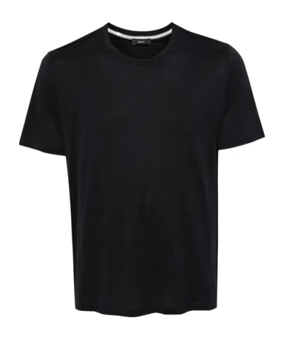 Herno Cotton Jersey T-shirt In Black