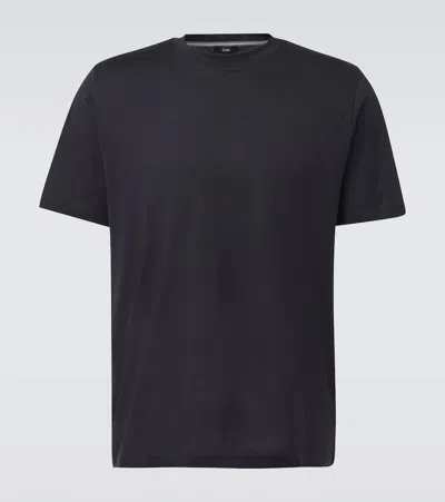 Herno Cotton Jersey T-shirt In Blue
