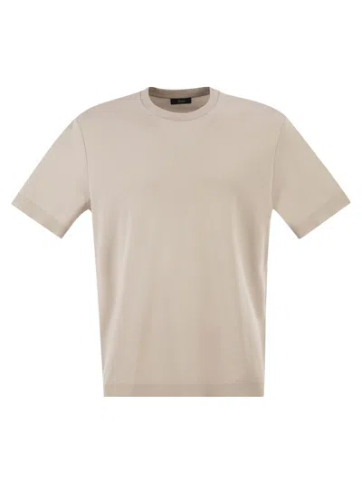 Herno Cotton Jersey T Shirt In Gray