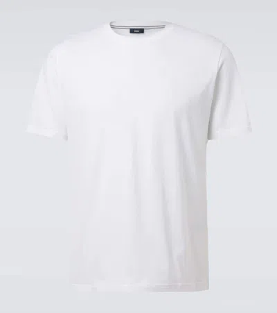 Herno Plain White Crewneck T-shirt With Logo Detail