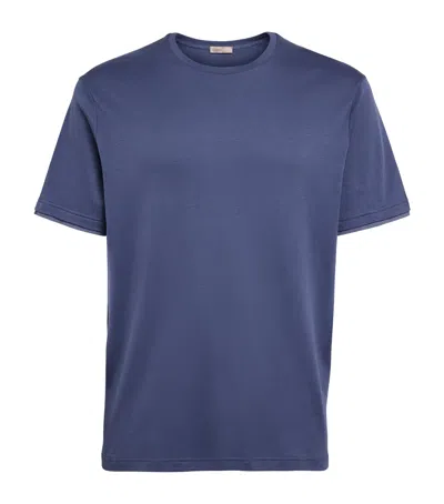 Herno Cotton Layered T-shirt In Blue