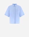 Herno Cotton Short-sleeved Shirt In Light Blue