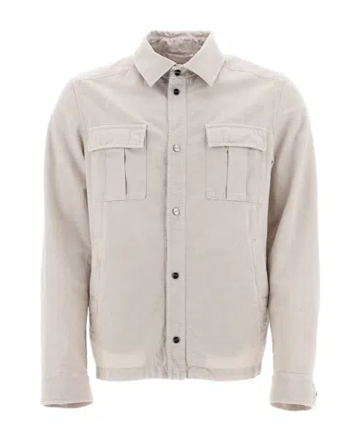 Herno Cotton-linen Blend Shirt Jacket In White