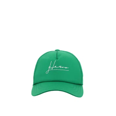 Herno Cotton Logo Cap In Green