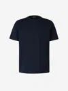Herno Men Resort T-shirt In Cotton And Light Stretch Nylon In Blue