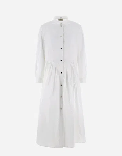 Herno Cotton And Monogram Dress In White