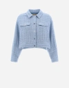 Herno Cotton Paillettes Jacket In Light Blue