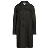 Herno Black Cotton Parka With Curved Hem In Black