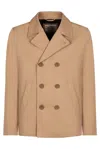 Herno Double-breasted Jacket In Brown