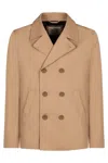 Herno Cotton Peacoat In Nude