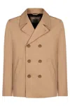 Herno Double-breasted Jacket In Brown