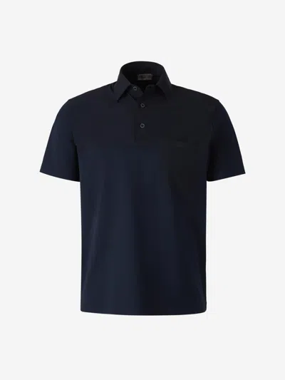Herno Cotton Polo Pocket In Blue
