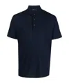 Herno Short Sleeve Polo With Classic Collar In Blue