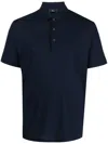 Herno Short Sleeve Polo With Classic Collar In Blue