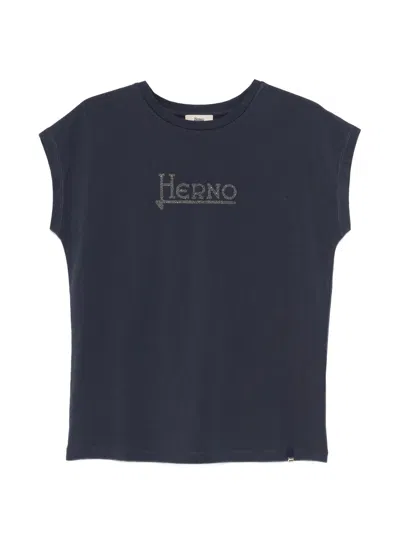 Herno Cotton Polyester T-shirt In Blue