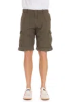 Herno Cotton Poplin Cargo Shorts In Brown