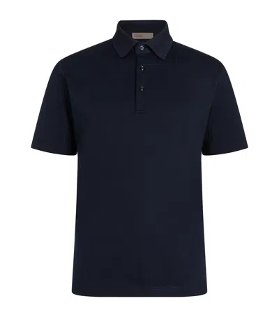 Herno Cotton Resort Polo Shirt In Blue